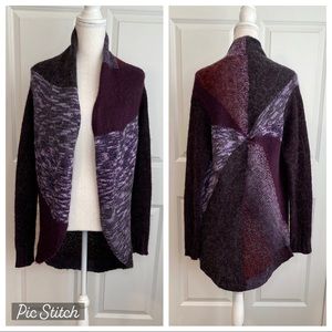 Fenn Wright Manson Purple Patchwork Knit Cardigan Wool Alpaca Blend Medium